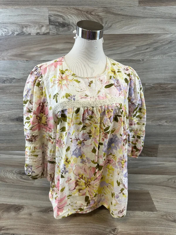 Top Short Sleeve By Sanctuary In Floral Print, Size: M