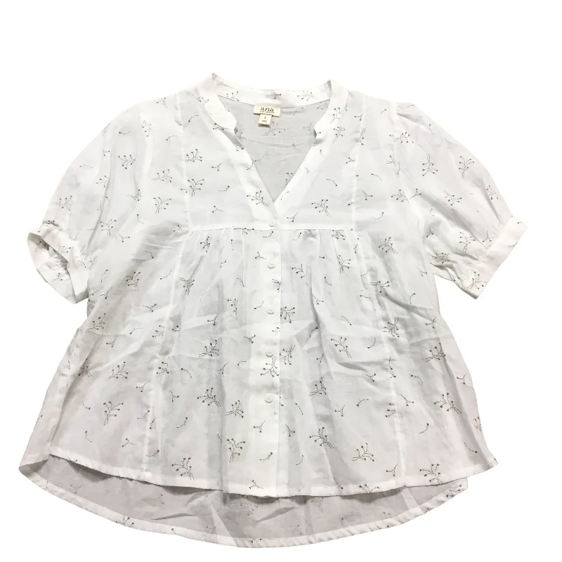 Top Short Sleeve By Ana In White, Size: S