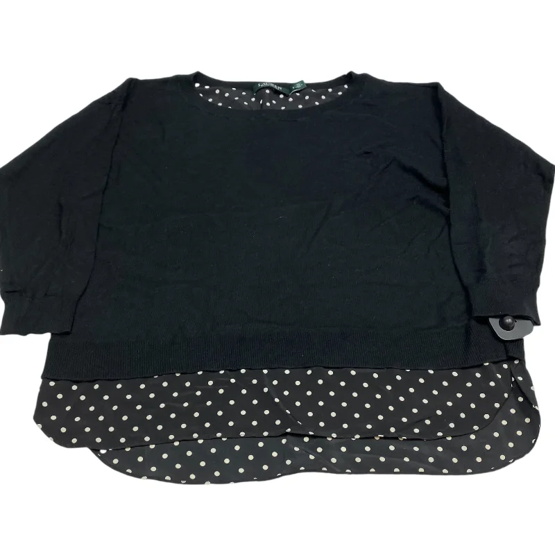 Top Long Sleeve By Lauren By Ralph Lauren In Black, Size: L