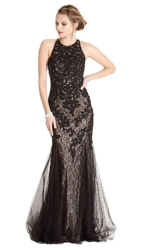 Trevi Collection L1865 - Halter Neck Trumpet Evening Dress