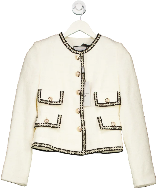 Andiata Cream Lesley Boucle Blazer UK 4