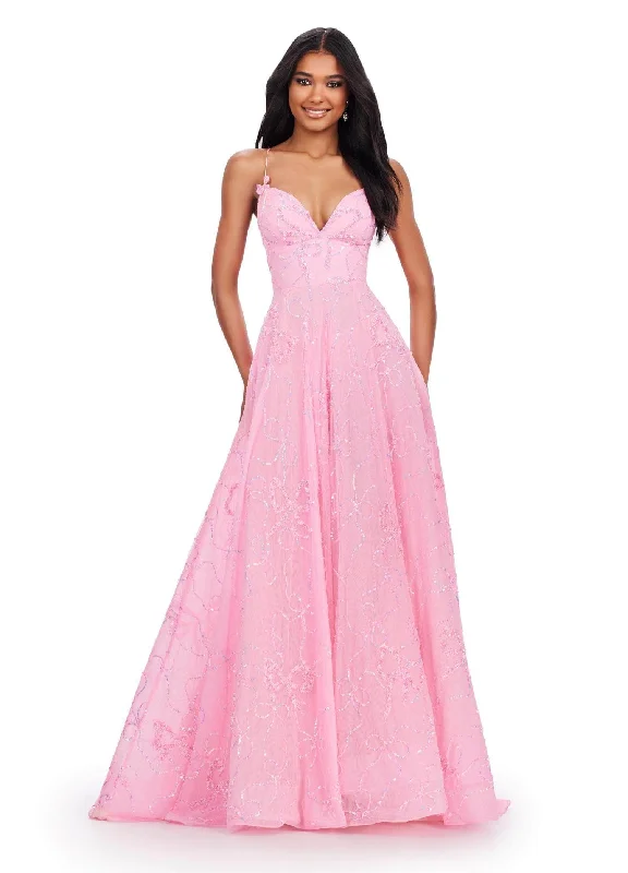 Ashley Lauren 11658 - Bow Beaded Evening Gown