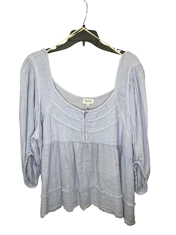 Top Long Sleeve By True Craft In Lavender, Size: 3x