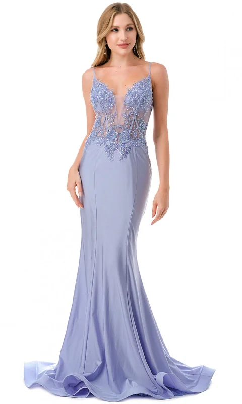 Trevi Collection L2813 - Beaded Applique Evening Gown