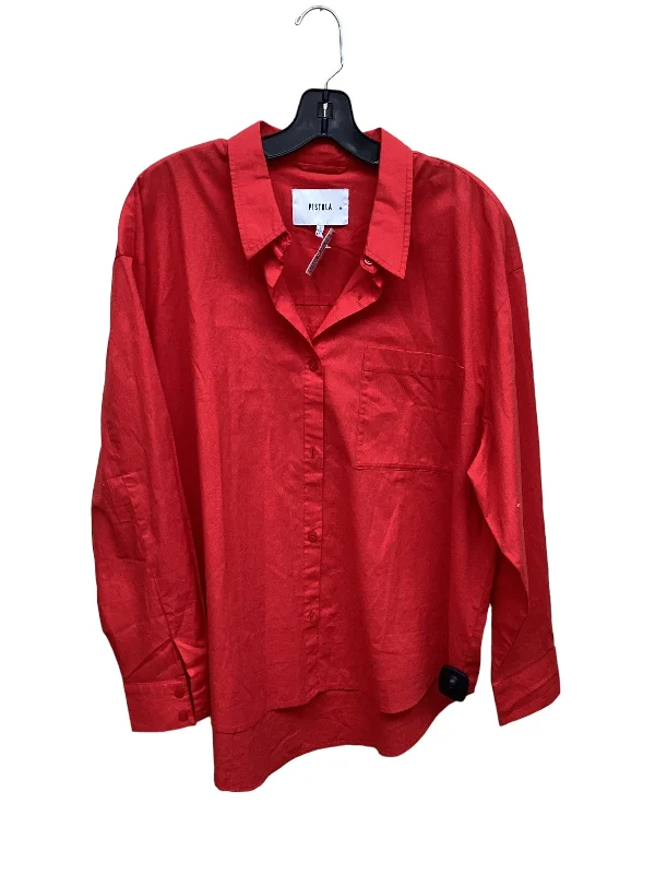 Top Long Sleeve By Pistola In Red, Size: L