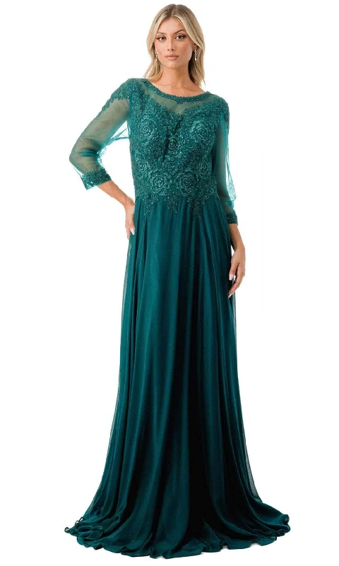 Trevi Collection M2723J - Lace Illusion Evening Gown