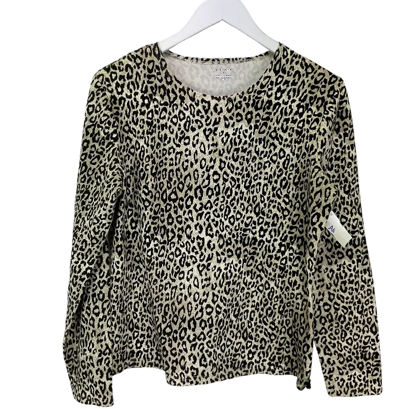 Top Long Sleeve By Kim Rogers In Animal Print, Size: M