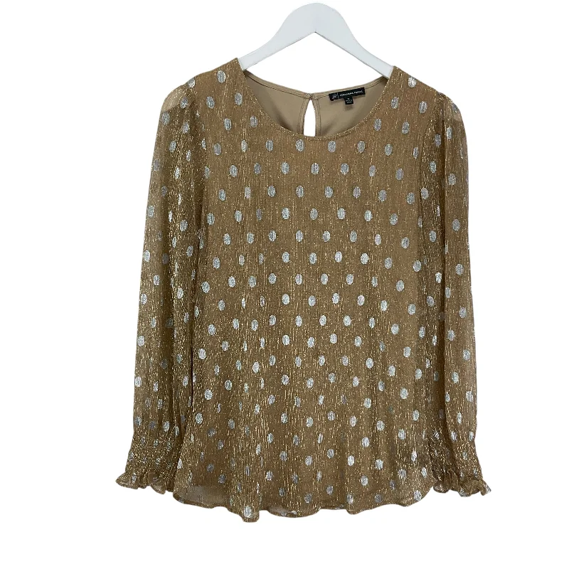 Top Long Sleeve By Adrianna Papell In Gold, Size: M