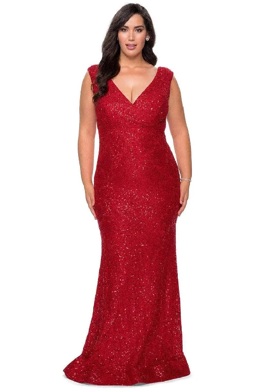 La Femme 28837SC - Sparkly Lace Evening Gown