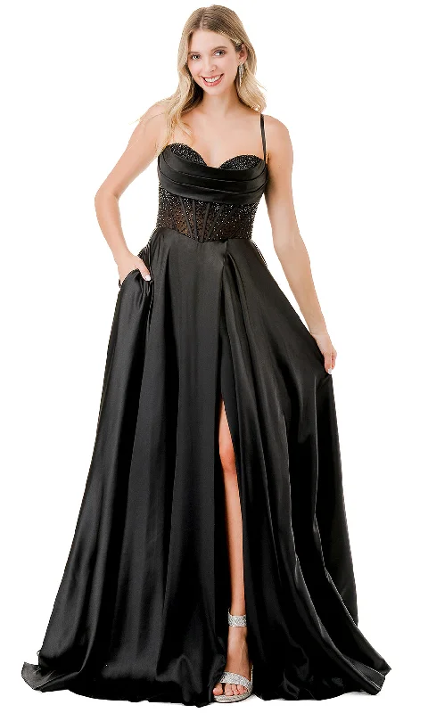 Trevi Collection L2861L - Sweetheart Lace-Up Evening Gown