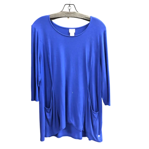 Top Long Sleeve By Chicos In Royal Blue, Size: M