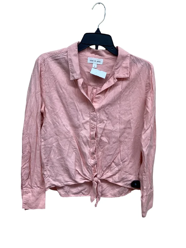 Top Long Sleeve By Cloth & Stone In Pink, Size: S