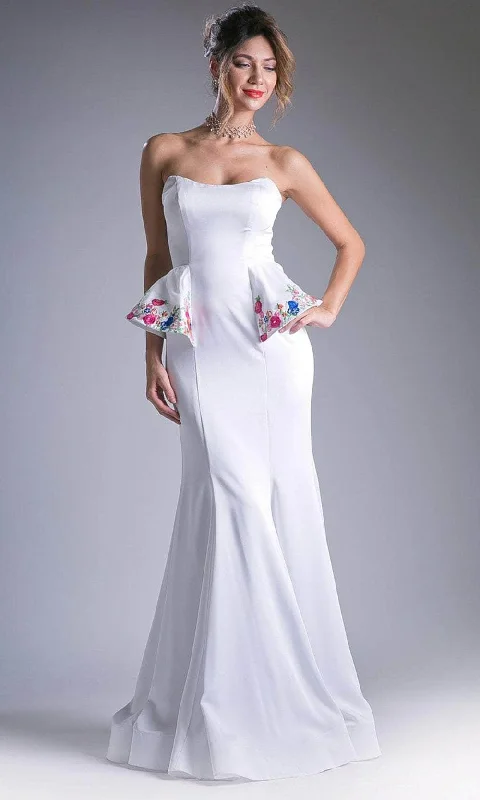 Cinderella Divine A5010 - Scoop Neck Sheath Evening Gown