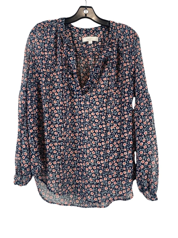 Top Long Sleeve By Loft In Floral Print, Size: S