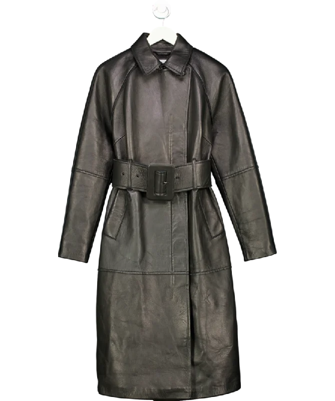 Remain Birger Christensen Black Buma Coat 100% Sheepskin UK 8