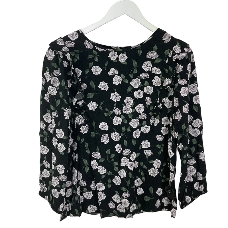 Top Long Sleeve By Loft In Black, Size: M