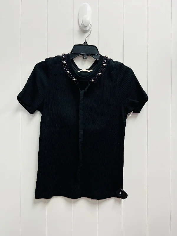 Top Short Sleeve By Tory Burch In Black & Purple, Size: M