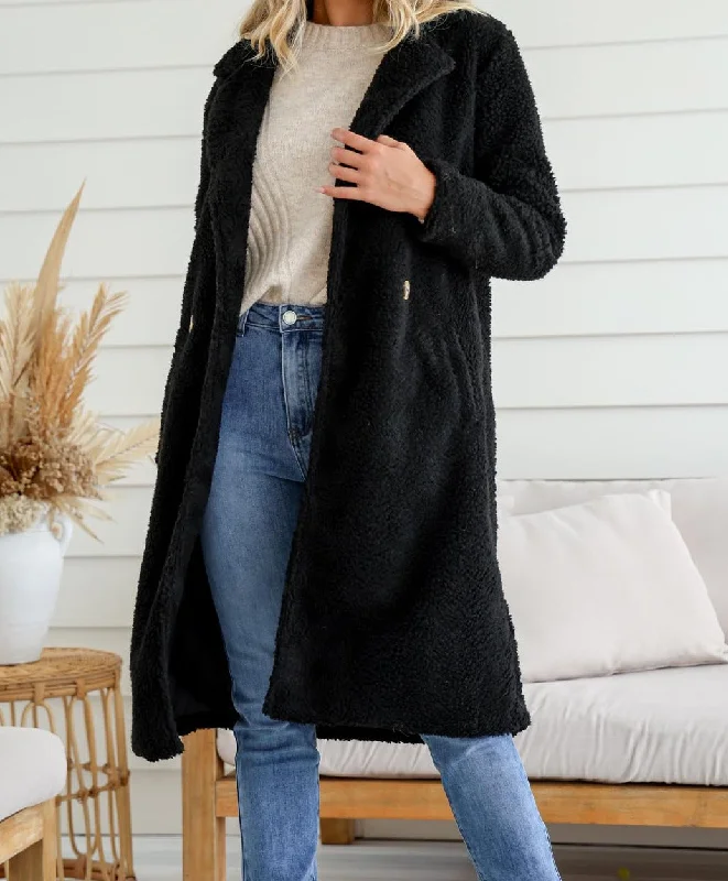 Boucle Coat - Black