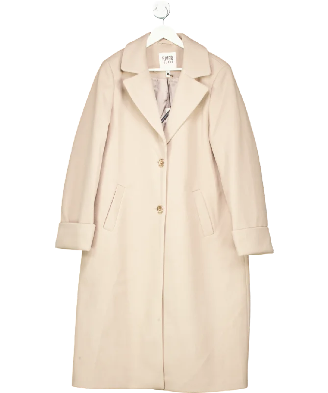 River Island Beige Longline Coat UK 16