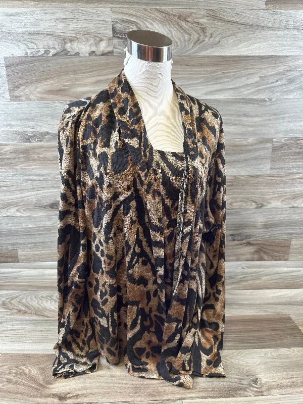 Top Long Sleeve By Alfred Dunner In Animal Print, Size: Xl