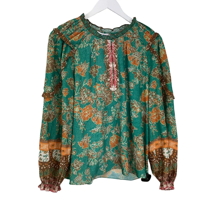 Top Long Sleeve By Current Air In Green, Size: M