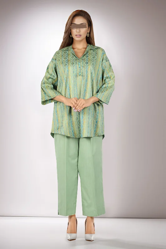 Cotton Jacquard Stitched 2 Piece (Shirt/Trouser)