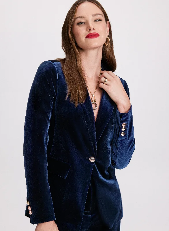 Velvet Flap Pocket Blazer