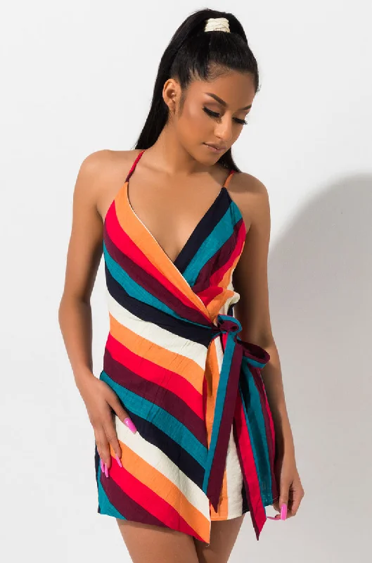 SEXY MULTI COLOR STRIPE DRESSY MINI