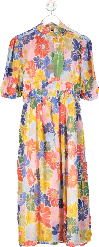 Farm Rio Multicoloured Sunny Daisy Sand Maxi Dress UK XL