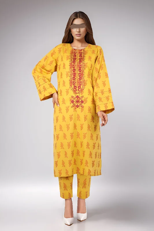 Embroidered Cotton Jacquard Stitched 2 Piece (Shirt/Trouser)