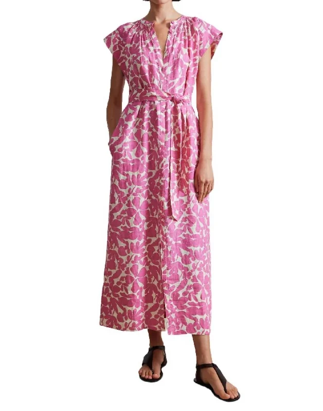 Mirada Tank Maxi Dress In Pink Burst Floral