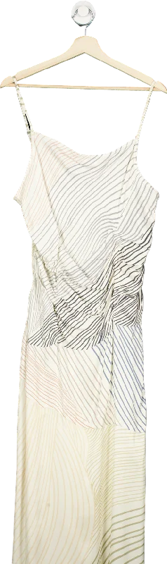 Anthropologie {Conditions Apply} White/Black Abstract Striped Maxi Dress UK 8