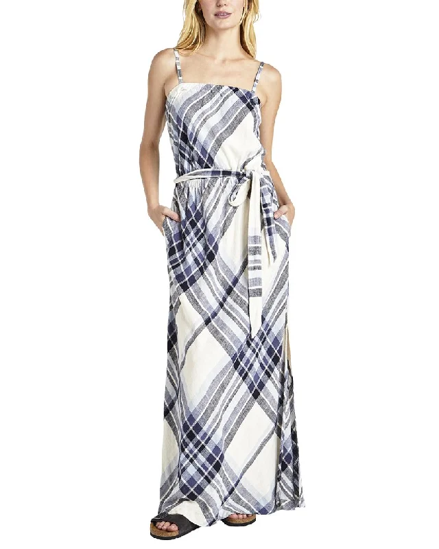 Splendid Annalise Plaid Linen-Blend Maxi Dress