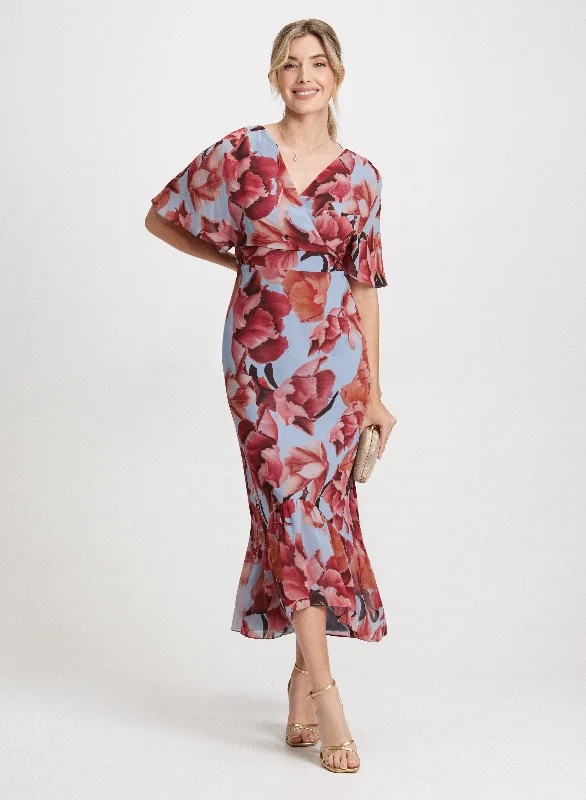 Floral Chiffon Maxi Dress