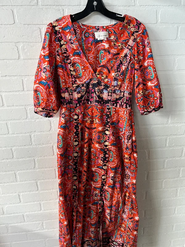 Dress Casual Maxi By Anthropologie In Orange, Size: S