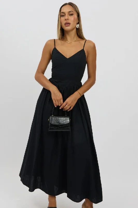 Black Maxi Dress V-Neck