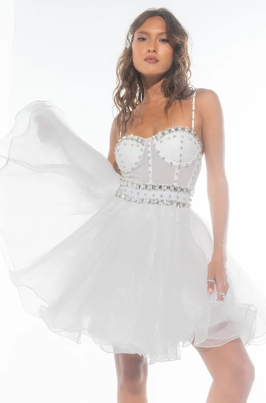 RUBY MINI TULLE DRESS WITH RHINESTONE CORSET