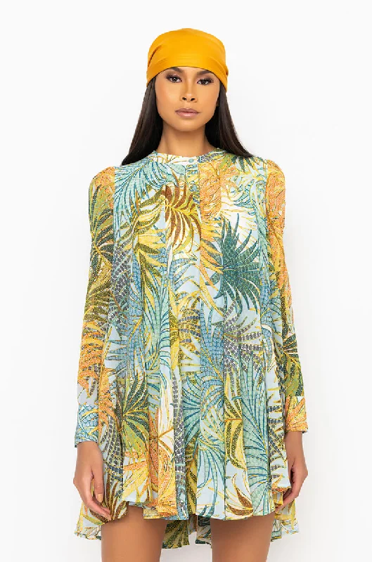 TROPICS READY FLOWY MINI DRESS