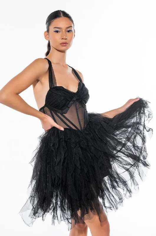 PRINCESS SHIT TULLE MINI DRESS BLACK