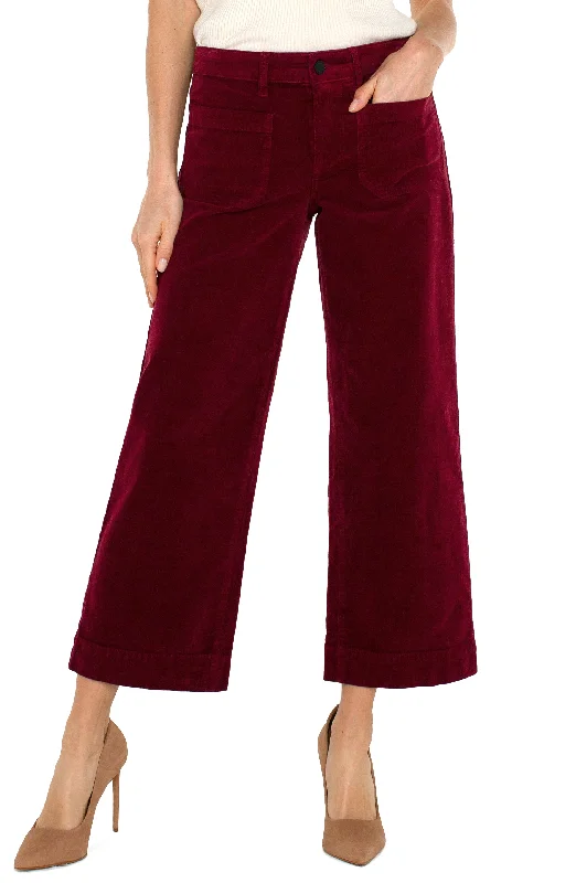 CORDUROY CROP WIDE LEG