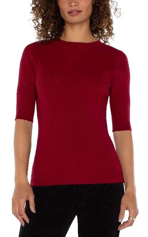 ELBOW SLEEVE CREW NECK SWEATER