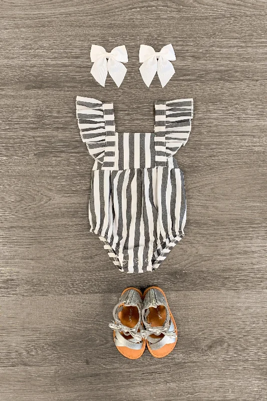 Gray Striped Onesie