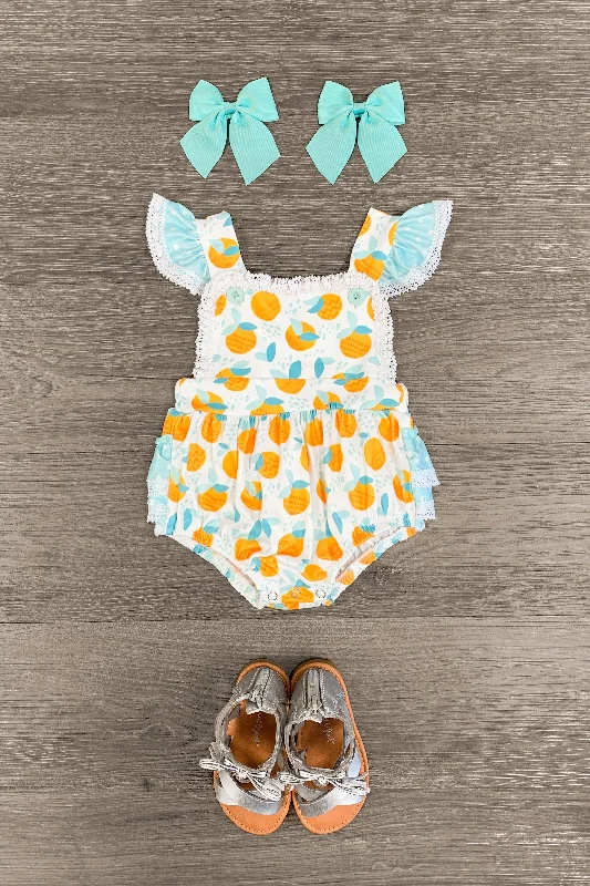 Citrus Lace Ruffle Onesie