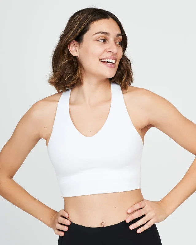 Spanx Longline Medium Impact White Sports Bra