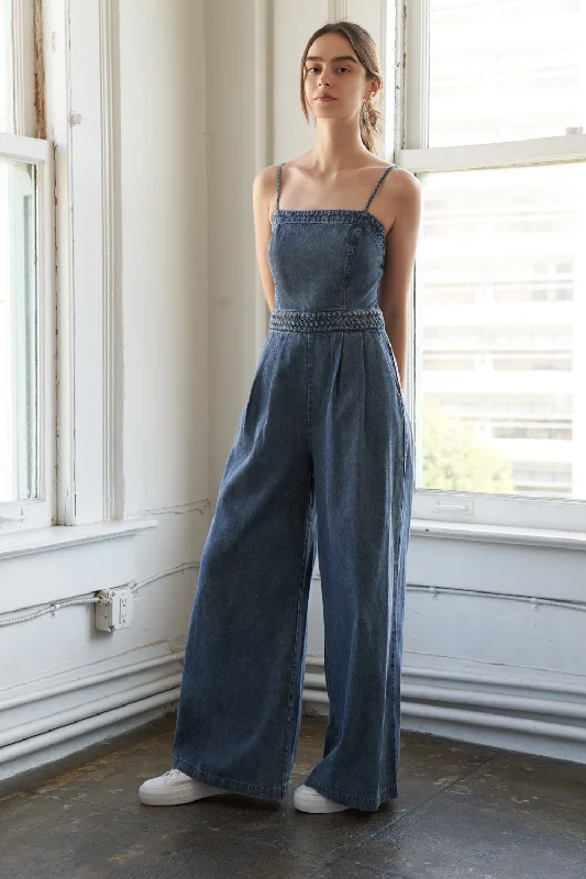 STOLEN GLANCES DENIM JUMPSUIT