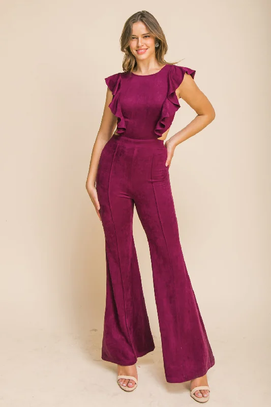 SENSATIONAL SWEETHEART SUEDE JUMPSUIT