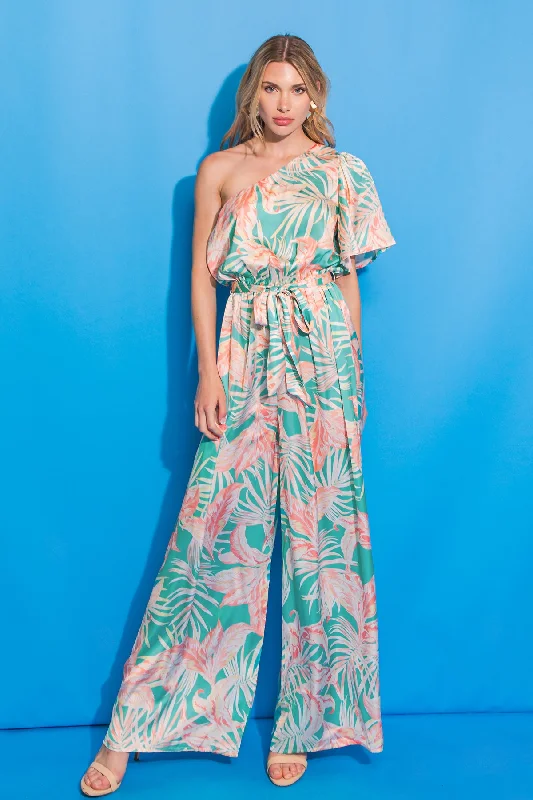 FLOWERING FOREVER SATIN JUMPSUIT