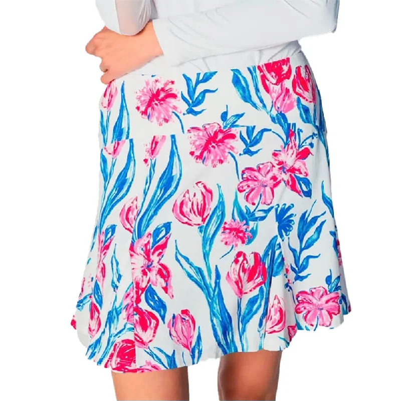 G Lifestyle Print 17-Inch Flare Skort - Tulip